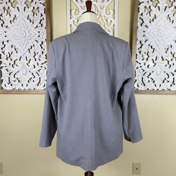 Abercrombie & Fitch | Women’s Classic Suiting Blazer Single Button Grey Large - Picture 6 of 9